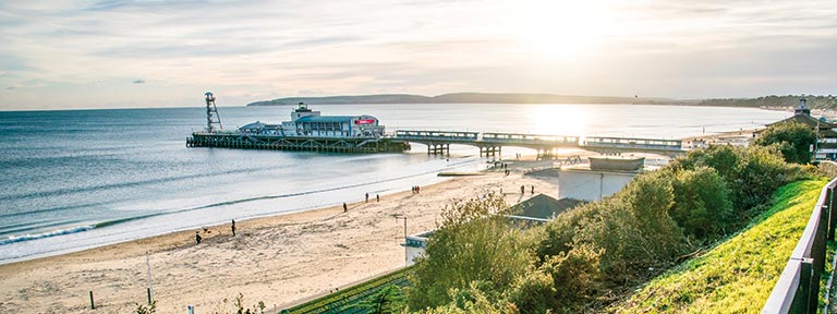 Bournemouth's sandy beached seafront